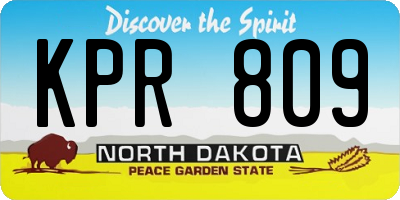 ND license plate KPR809