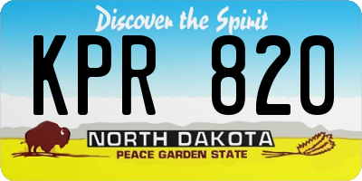 ND license plate KPR820