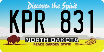 ND license plate KPR831