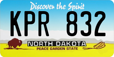 ND license plate KPR832