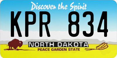 ND license plate KPR834