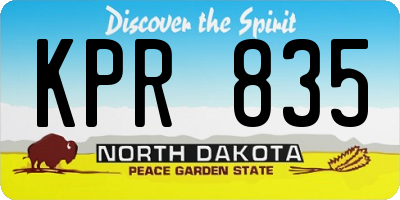 ND license plate KPR835