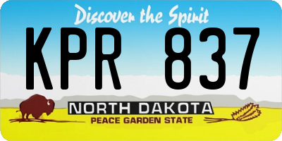 ND license plate KPR837