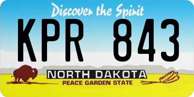ND license plate KPR843