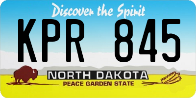 ND license plate KPR845