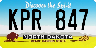 ND license plate KPR847