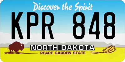 ND license plate KPR848