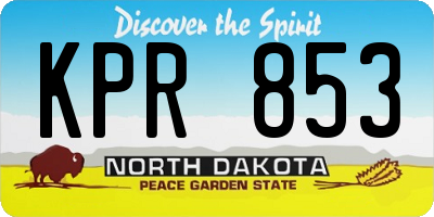 ND license plate KPR853