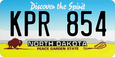 ND license plate KPR854