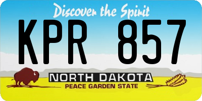 ND license plate KPR857