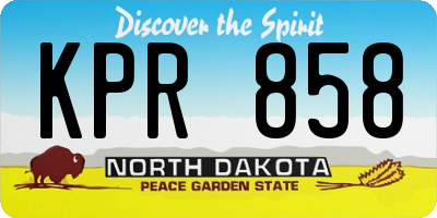 ND license plate KPR858