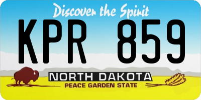 ND license plate KPR859