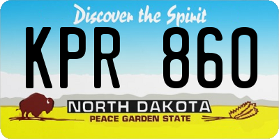 ND license plate KPR860