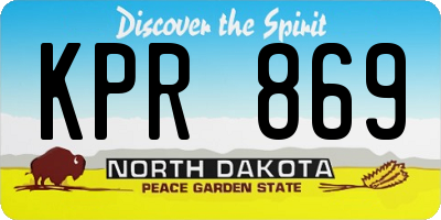 ND license plate KPR869