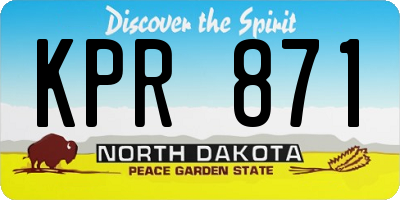 ND license plate KPR871