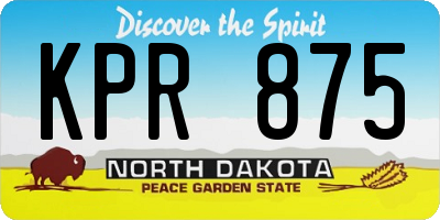 ND license plate KPR875