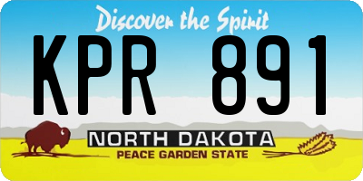 ND license plate KPR891