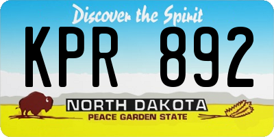 ND license plate KPR892