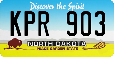ND license plate KPR903
