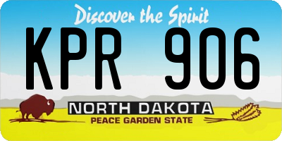 ND license plate KPR906