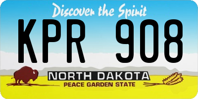 ND license plate KPR908