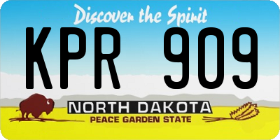 ND license plate KPR909