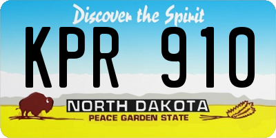ND license plate KPR910