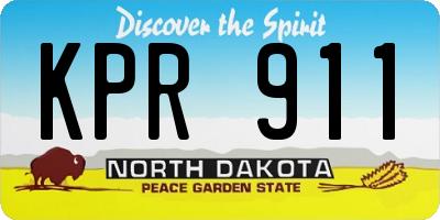 ND license plate KPR911