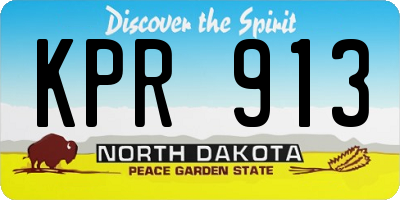 ND license plate KPR913