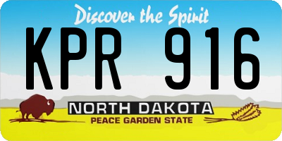ND license plate KPR916