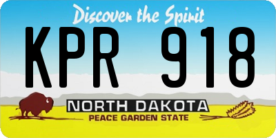 ND license plate KPR918