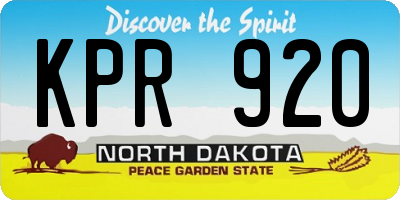 ND license plate KPR920