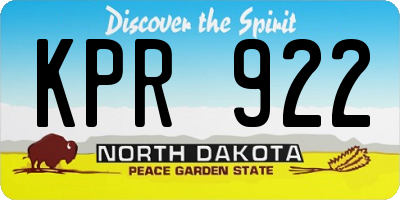 ND license plate KPR922