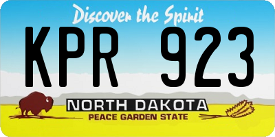 ND license plate KPR923