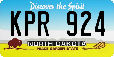 ND license plate KPR924