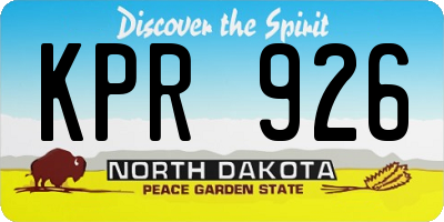 ND license plate KPR926