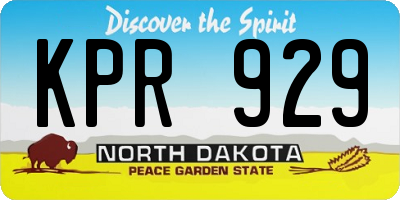 ND license plate KPR929