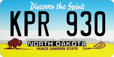ND license plate KPR930