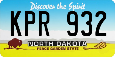 ND license plate KPR932