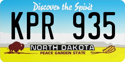 ND license plate KPR935