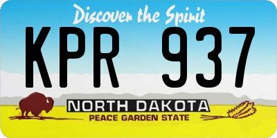ND license plate KPR937