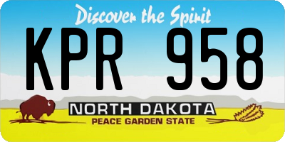 ND license plate KPR958