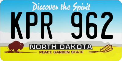 ND license plate KPR962