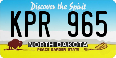 ND license plate KPR965