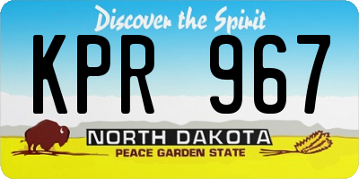 ND license plate KPR967