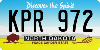 ND license plate KPR972