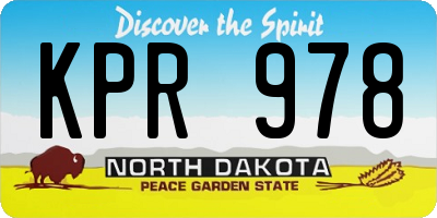 ND license plate KPR978