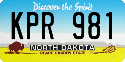 ND license plate KPR981