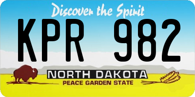 ND license plate KPR982