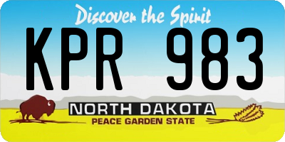ND license plate KPR983